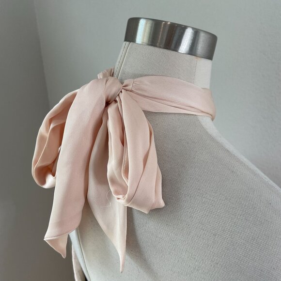 NEW BCBGMAXAZRIA Womens 6 Almond Pink Halter Neck Tulle Evening Gown Maxi Dress - Picture 15 of 15